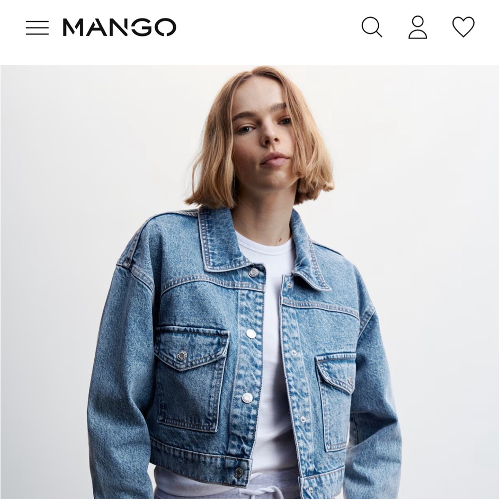 MANGO POCKET DENIM JACKET 100% cotton